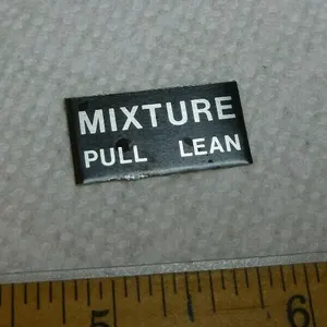 ALCOR CONTROL "MIXTURE" METAL PLACARD (Aviation)